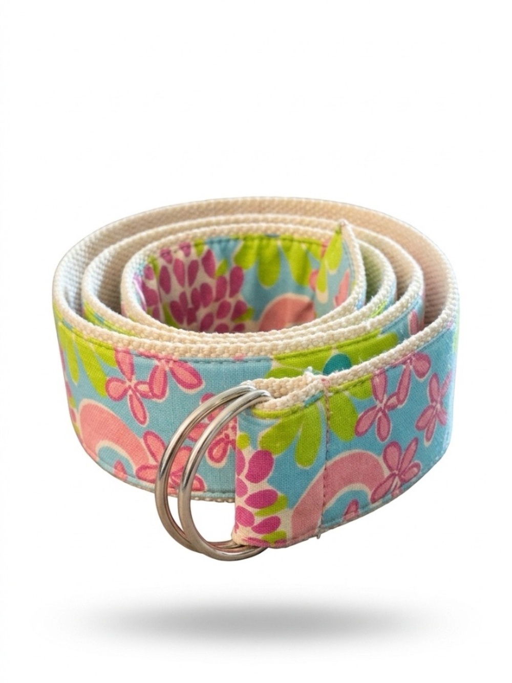 Lilly Pulitzer vintage white label D ring belt - size M